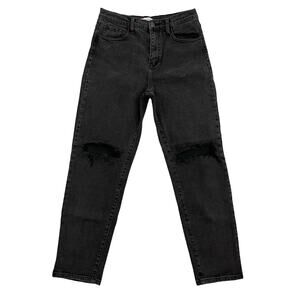 Vibe & Rant Jeans Women's Size 11 Black Hi Rise Distressed Stretch Dark Denim